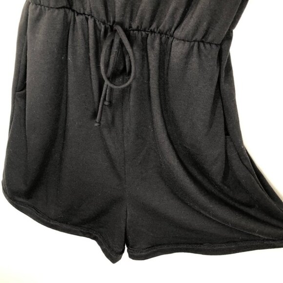 FANTASTIC Fawn Black Tank Shorts Romper Size Large - Picture 3 of 6